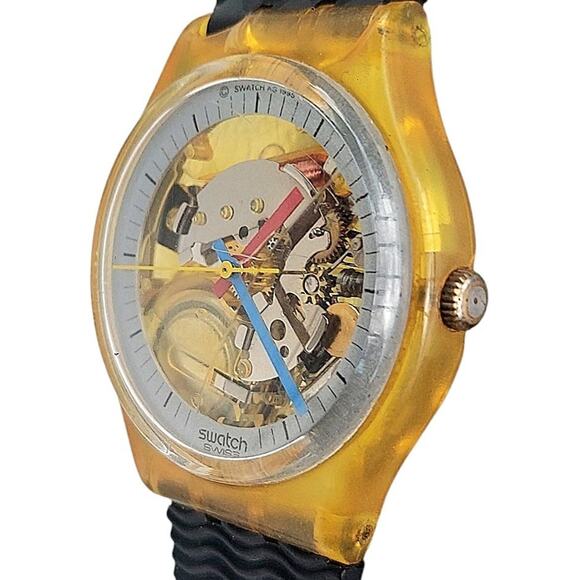 Swatch Watch JELLY FISH GK100 1985 Standard Gents With New Authentic Band - Picture 3 of 7